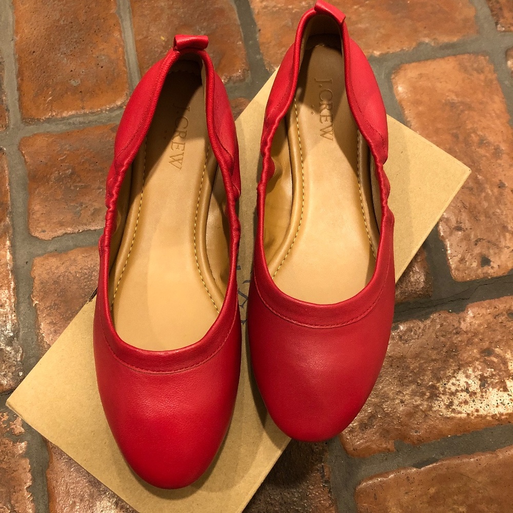 NEW J. Crew Women’s Lizzie Ballet Flat Size 6.5 Dark Poppy